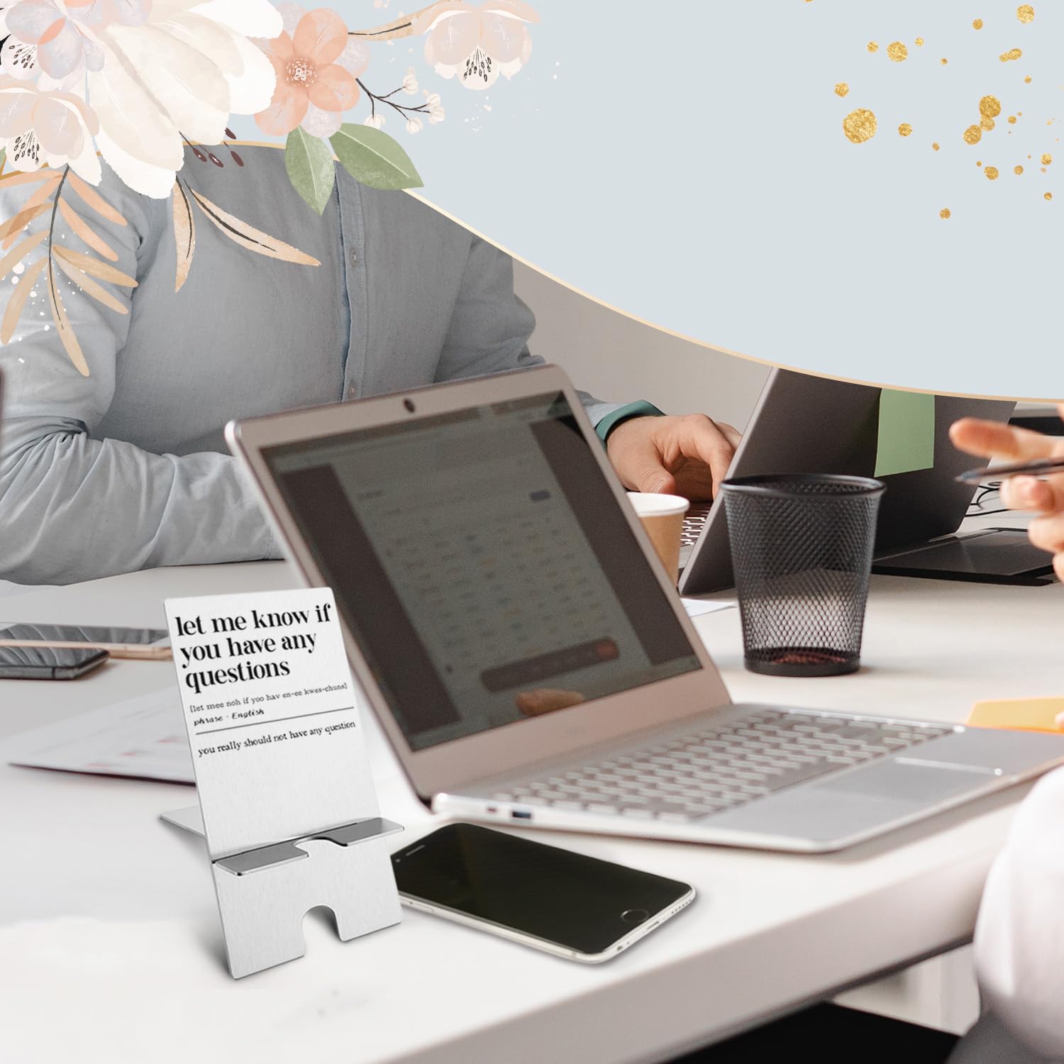 Funny Cell Phone Stand Holder - Humorous Office & Home Phone Stand for Women, Men, Coworkers & Boss - Perfect Desk Accessory for Work, Gaming & Video Calls