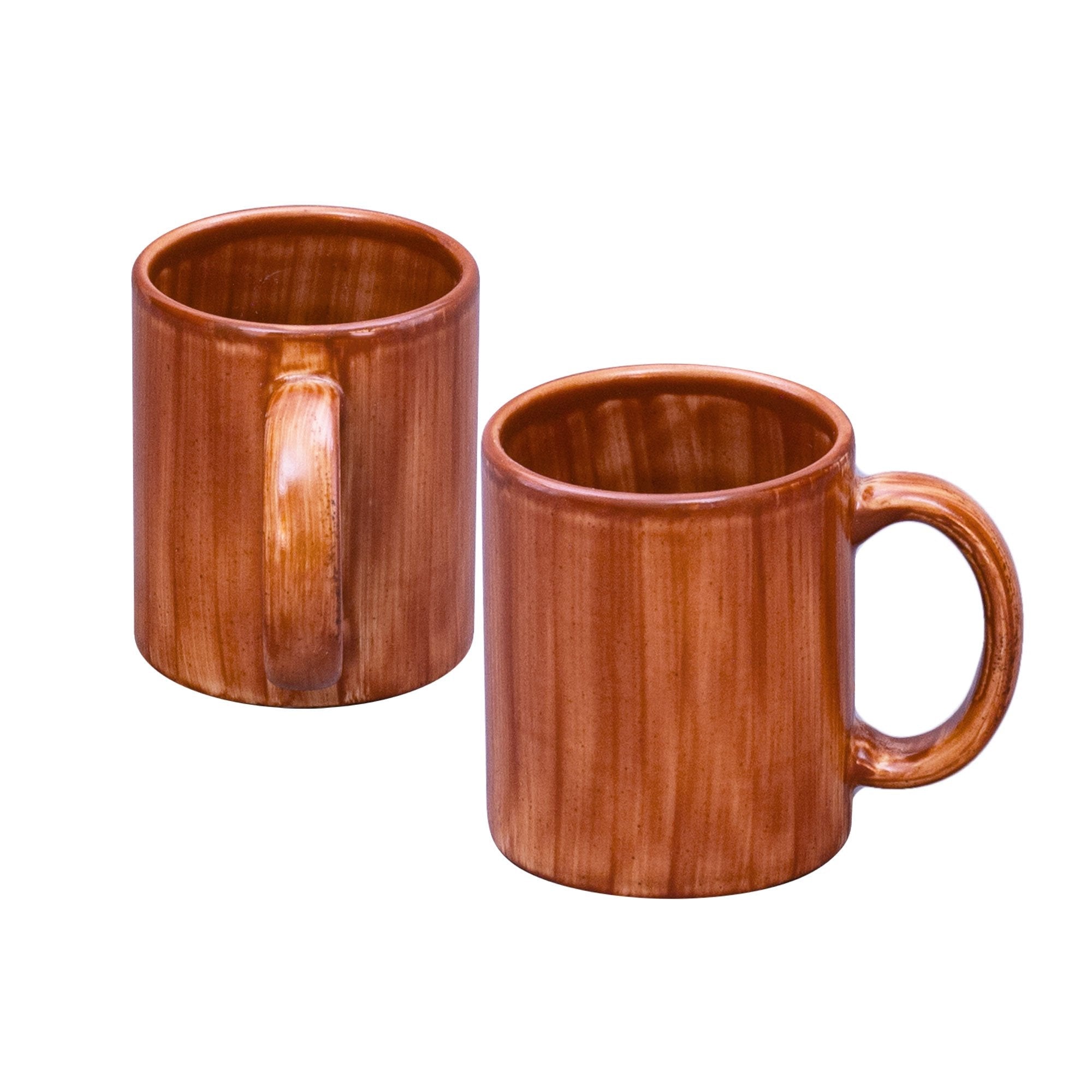 Premium Ceramic Coffee Mug Set of 4 - Elegant Brownstone Color for Home & Office Use - Perfect for Hot Beverages, Gift Giving, and Daily Coffee Rituals
