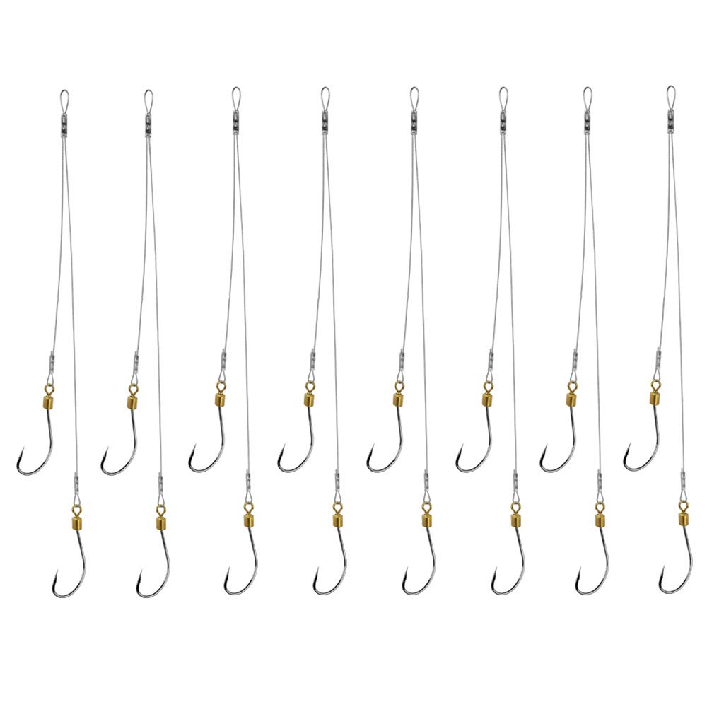 Premium Fishing Hooks and Wire Leaders - High Strength Saltwater & Freshwater Fishing Rigs for Bass, Trout, and Catfish - Ideal for Shore Fishing, Boat Angling, and Ice Fishing Adventures
