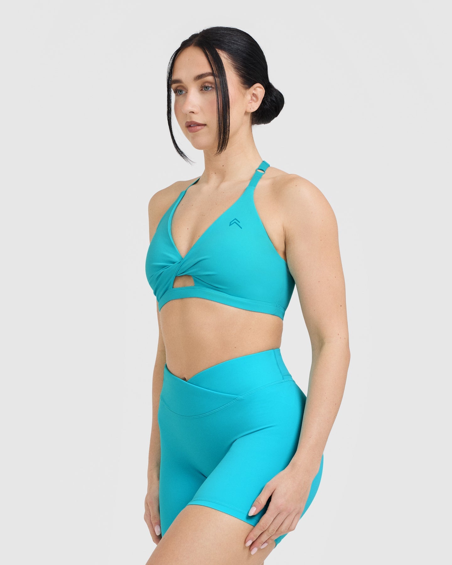 High Support Unified Twist Sports Bra for Women - Aqua Blue | Yoga, Running, Gym & Workout Activewear