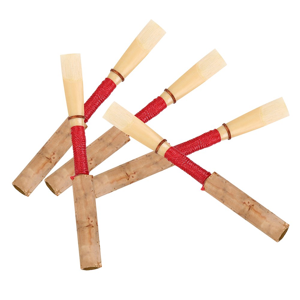 Premium Handmade Bamboo Oboe Reeds - Medium Soft Strength (Pack of 5) with Transparent Storage Case | Professional Quality Oboe Accessories for Beginners | Perfect for Practice, Performances & Music Classes