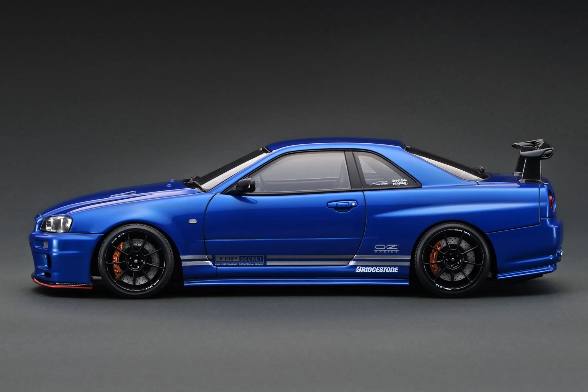 PREORDER - Ignition Model 1:18 Scale Nissan Skyline R34 GT-R TOP SECRET Diecast Car - Blue Metallic Finish - Collector's Edition - Perfect for Display, Gifts & Car Enthusiasts