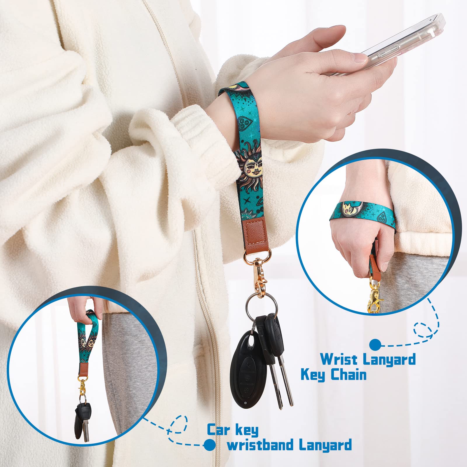 MTLEE 8 Pcs Detachable Lanyard Keychain for Keys - Neck/Wrist Strap for Men & Women - Office, Gym, Travel Use