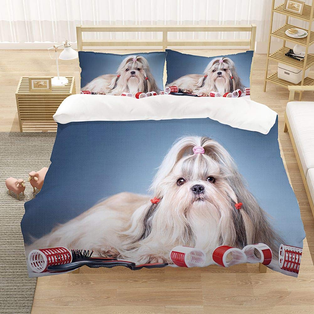 3D Printed Animal Dog Duvet Cover Set for Kids Bedroom - Twin Size 68