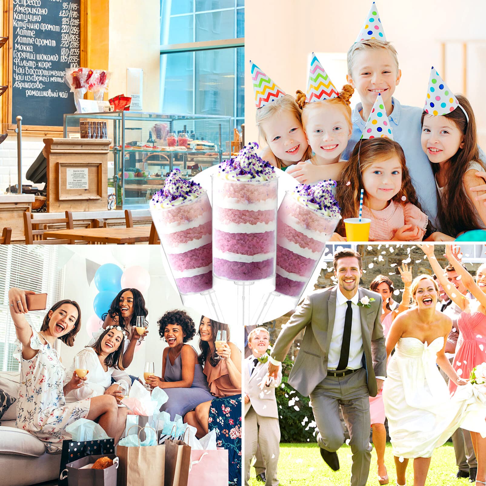 30pcs Push Up Cake Shooter Containers with Lids - Reusable Dessert Cups for Cake Pops, Ice Cream, Yogurt & Party Treats - Perfect for Birthday Parties, Weddings & Catering Events
