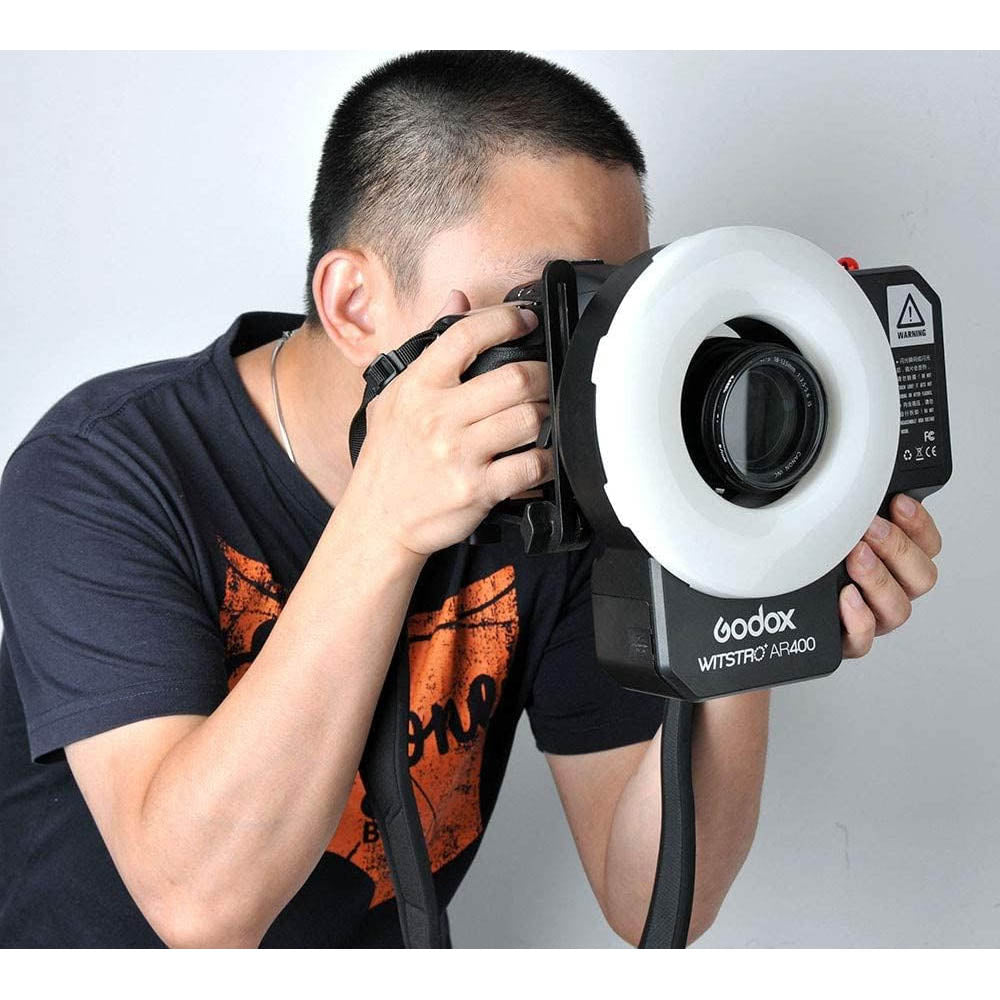 WITSTRO AR400 400Ws Portable Battery-Powered Ring Flash for DSLR Cameras - Perfect for Macro Photography, Portrait Shots & Studio Lighting