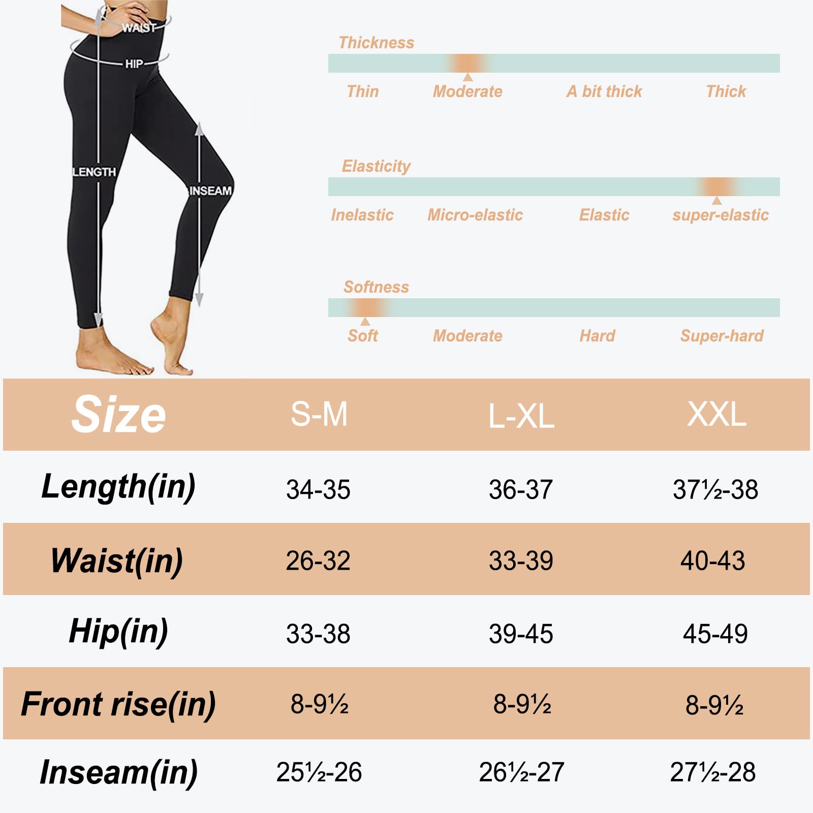 ACTINPUT Women's High Waist Yoga Pants - 4 Pack Black Tummy Control Leggings for Workout & Gym