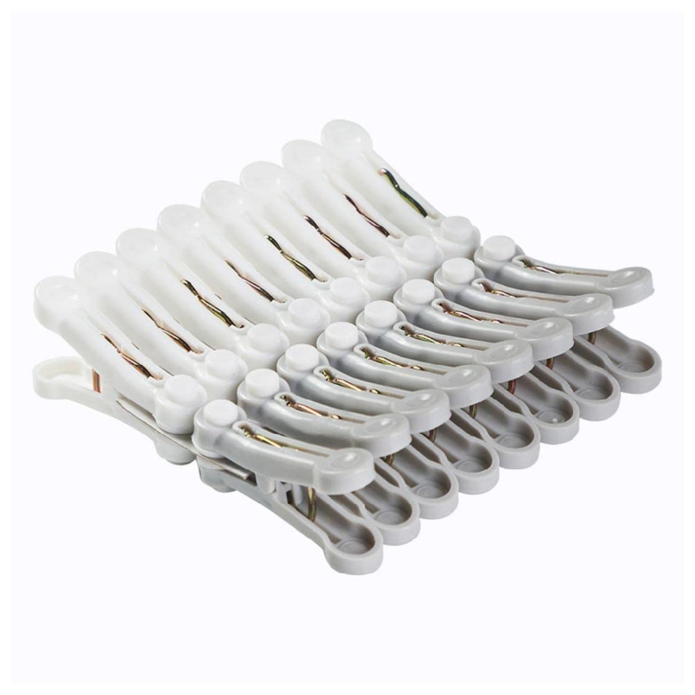 16-Piece Traceless Clamp Clothespins - Heavy Duty Laundry Organizer, Bed Sheet Clips, Beach Towel Holders - Secure Clothes & Towels from Wind - Perfect for Laundry, Camping, Beach & Outdoor Use