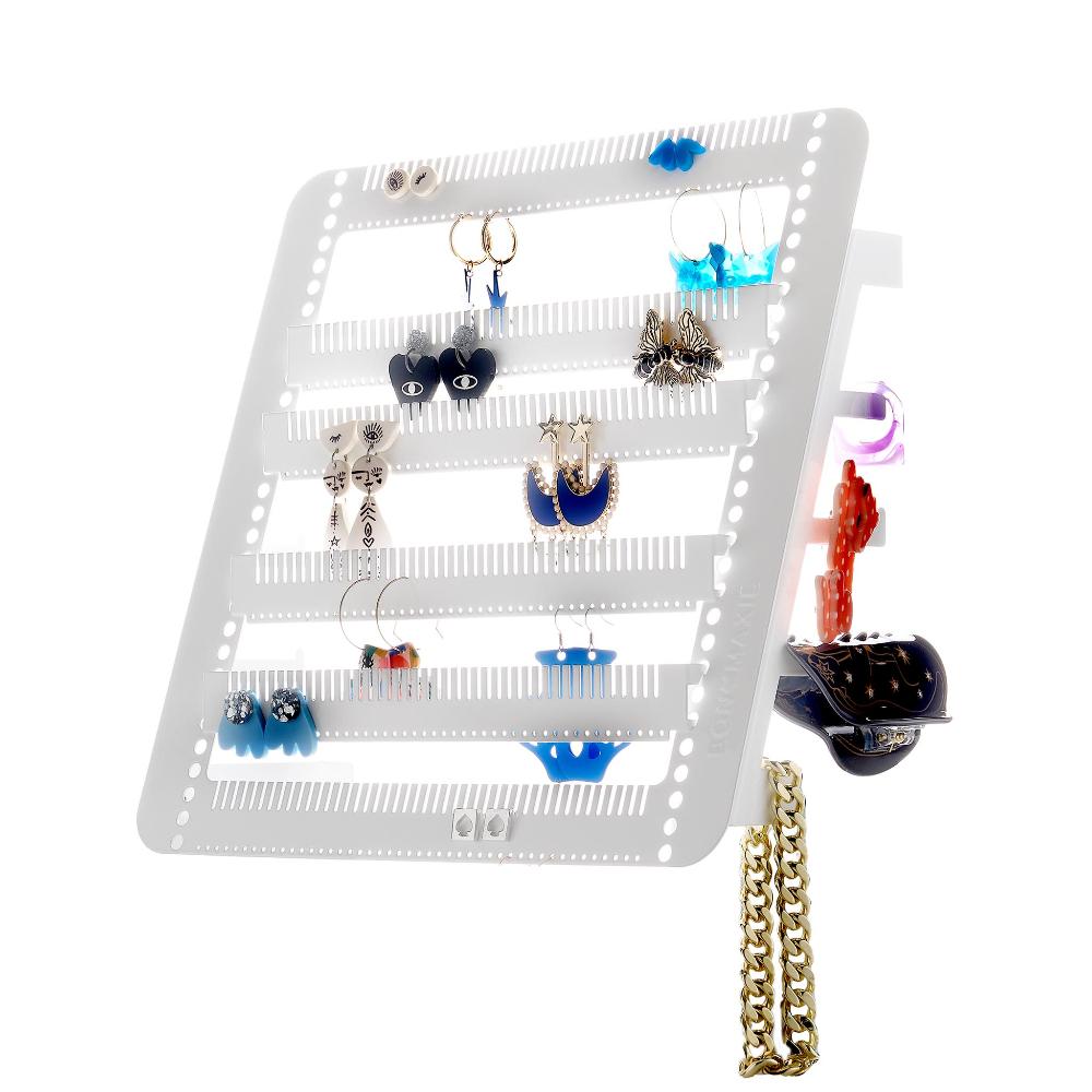 Premium Metal Jewelry Stand - White | Elegant Necklace & Bracelet Holder for Display & Organization | Perfect for Bedroom, Bathroom & Travel