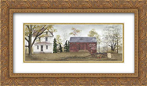 Gold Ornate Wood Frame With Double Matting