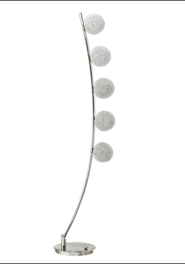 Modern Arch Floor Lamp with Wired Shades - Adjustable Reading Light for Living Room, Bedroom & Office - Dimmable LED Standing Lamp for Home Decor