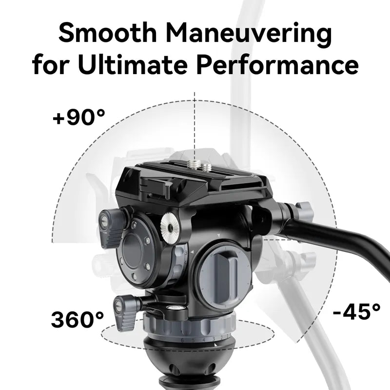 Ulanzi T045 VideoFast Heavy Duty Fluid Head Tripod - Professional Smooth Pan & Tilt for DSLR, Mirrorless, Camcorders - Perfect for Vlogging, Filmmaking, Travel Videos