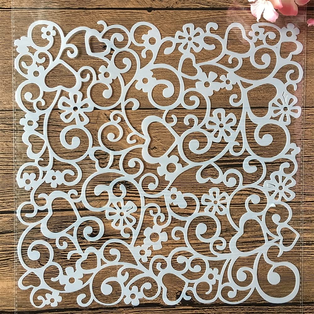 Reusable DIY Stencils for Painting - 20x20cm Irregular Love Hearts Templates for Scrapbooking, Furniture, Wall & Floor Decor | Perfect for Home, Wedding, Nursery & Craft Projects