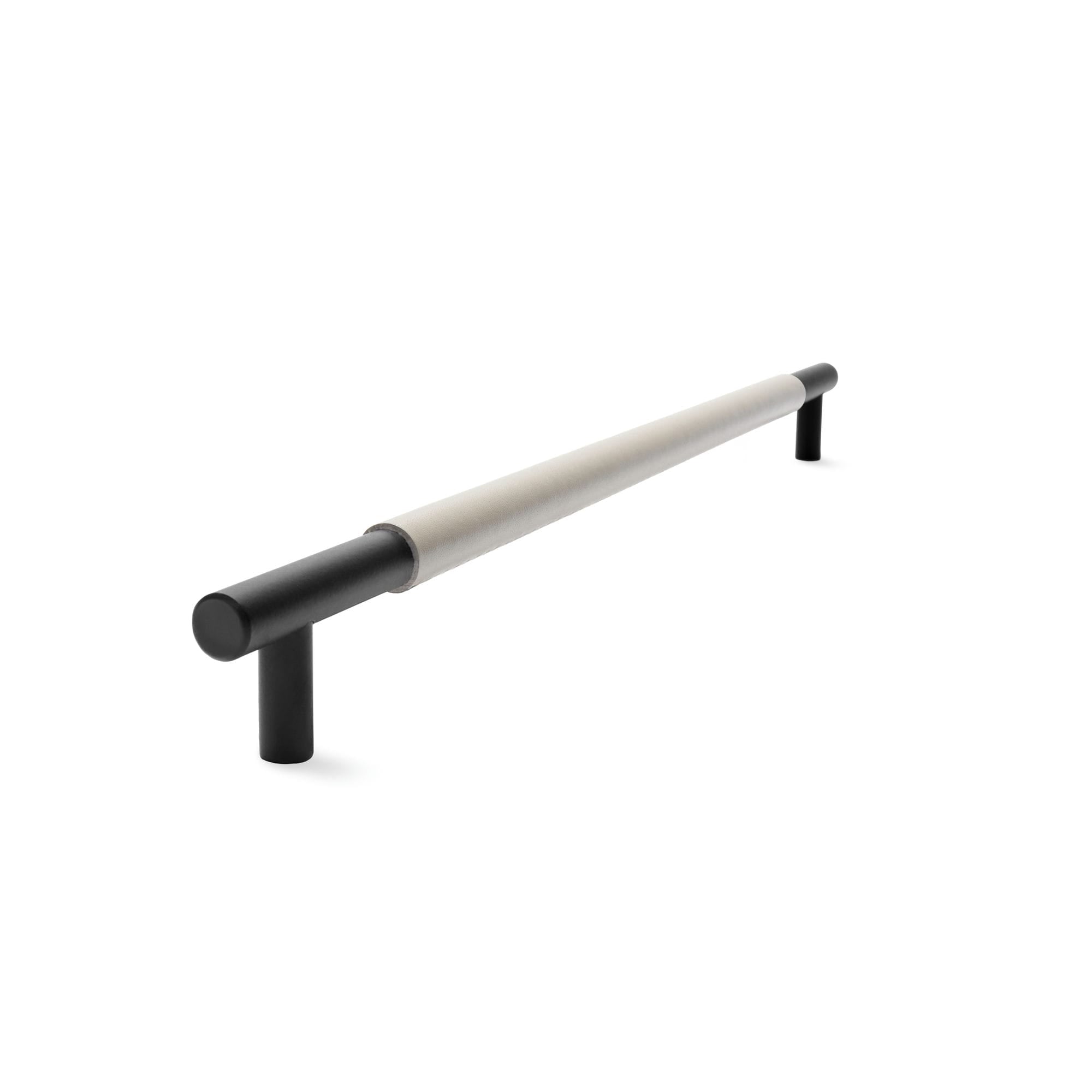 Slimline Leather Cabinet Pulls - Matte Black Hardware for Kitchen & Bathroom Drawers - Modern & Durable Cabinet Handles for Home Decor