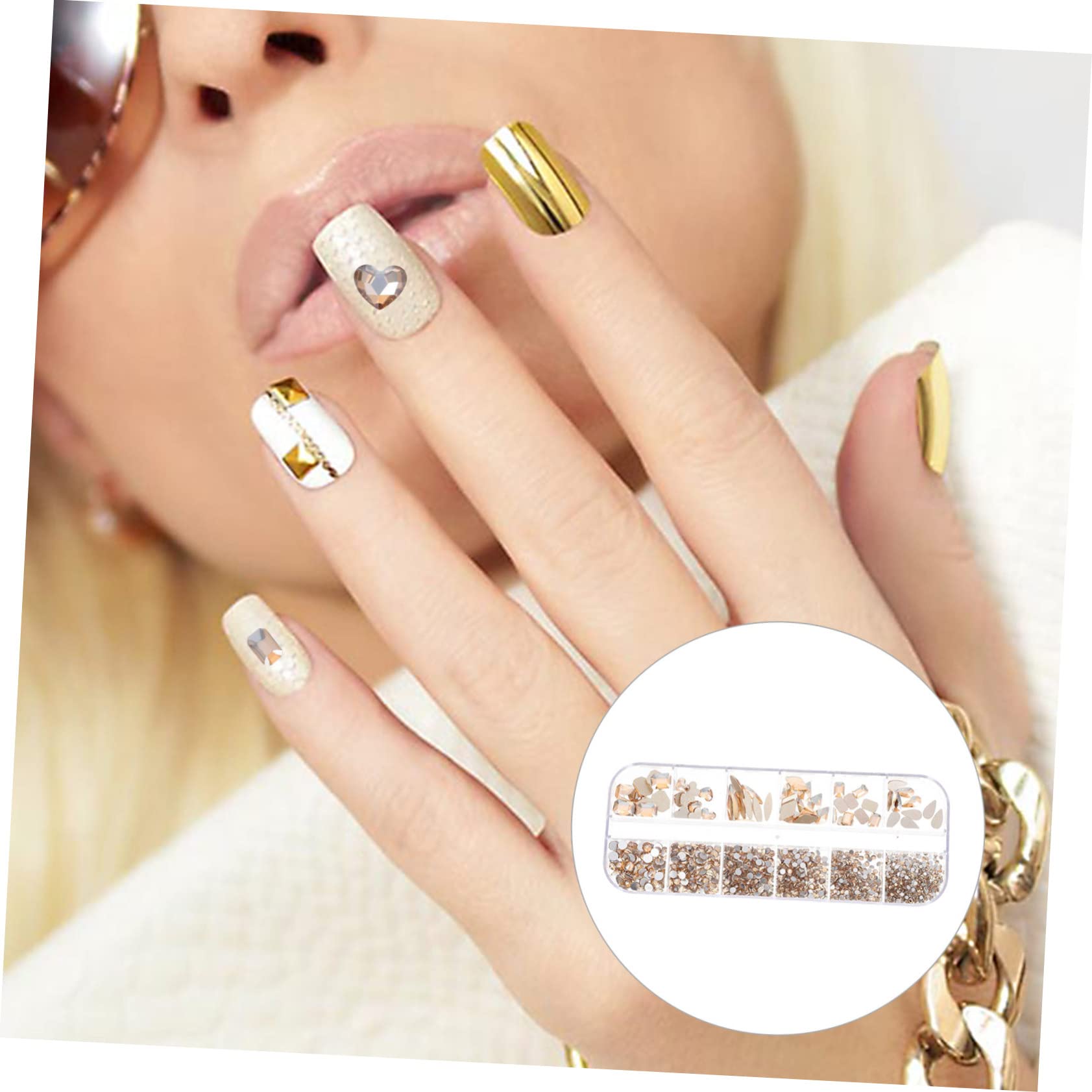 Minkissy 3 Boxes Glass Nail Charms - Nail Art Decorations, Manicure Jewelry Set with Nail Tools for DIY Nail Art - Perfect for Home Salon, Party Nails & Gift Giving