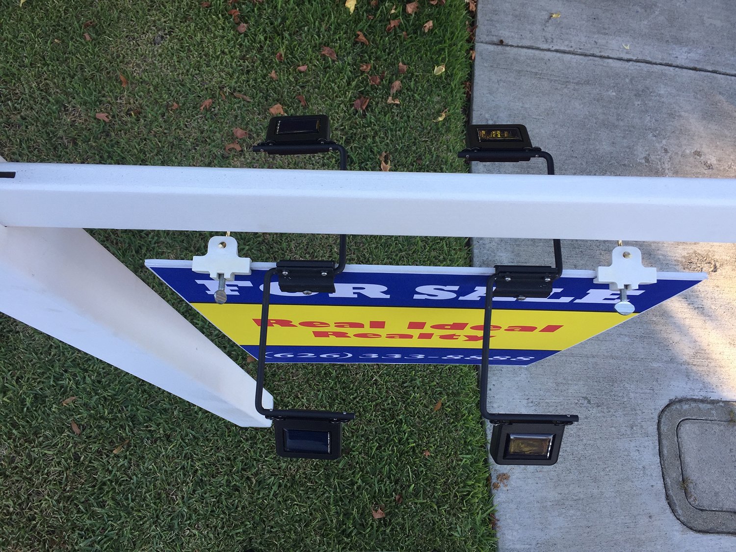 Dual-Sided Anodized Aluminum Alloy Sign Lights for Real Estate, Restaurants & Construction - Set of 2 with 4 LED Lights - Perfect for Outdoor Menu Boards, Property Signs & Job Site Markers