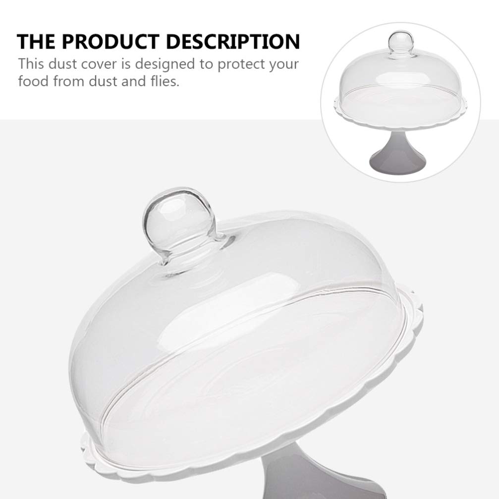 White Porcelain Cake Stand with Glass Dome - 25x23.5x23.5cm Decorative Dessert Display for Weddings, Birthdays & Parties | Elegant Cupcake, Pastry & Candy Serving Plate for Home Baking & Special Events