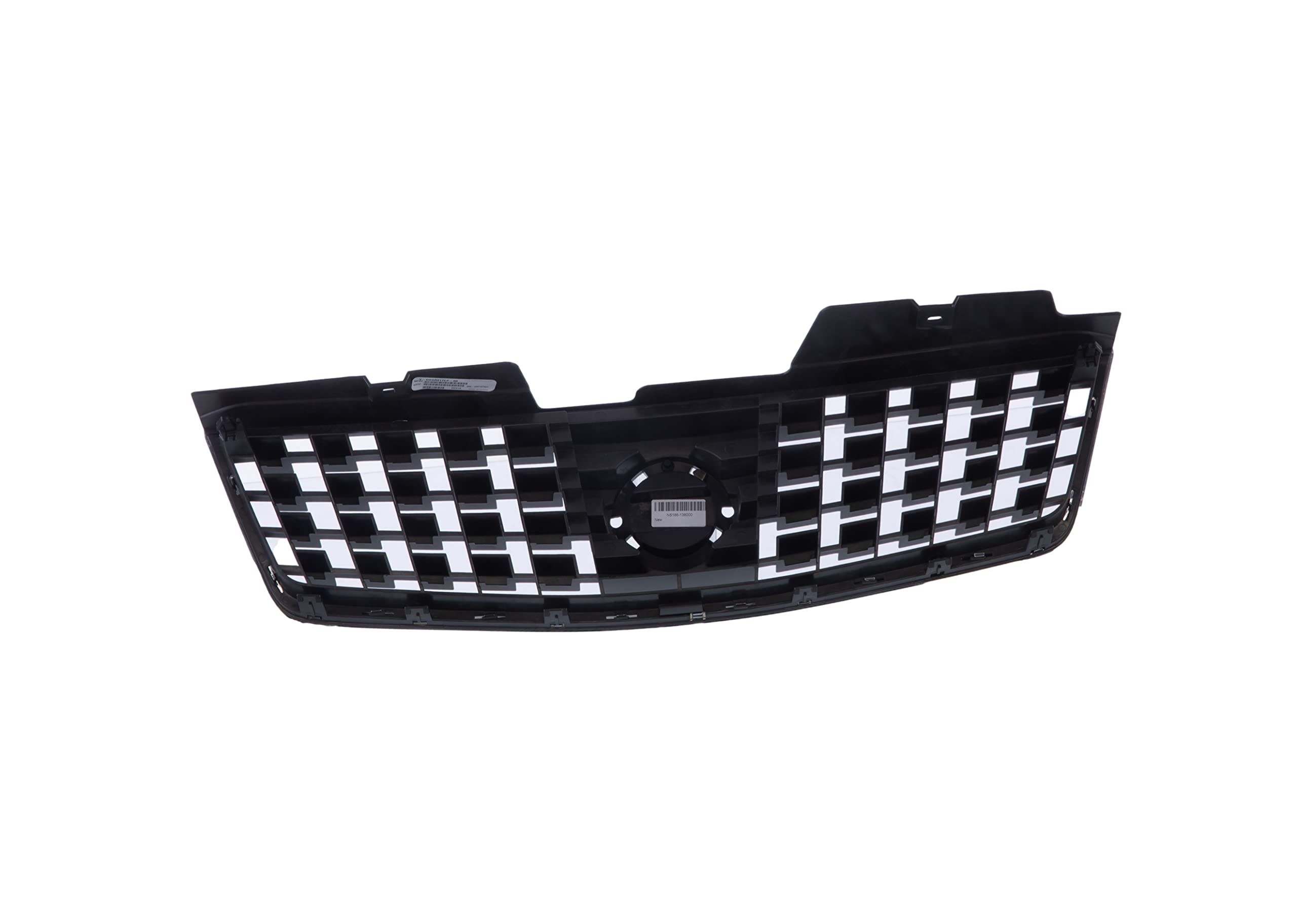 Chrome & Dark Gray Front Grill Grille for 2007-2008 Nissan Sentra Base S SL - Direct Fit Replacement Upper Grille | Car Accessories for Sedan Customization & Auto Body Repair