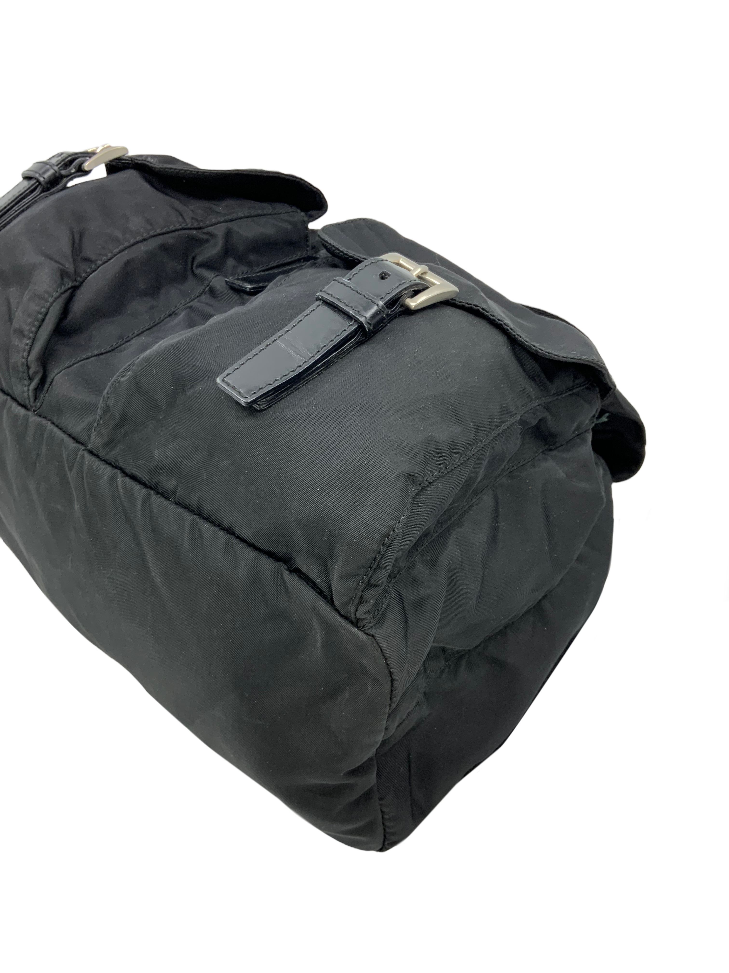 PRADA Tessuto Nylon Double Front Pocket Backpack for Women & Men - Lightweight Water-Resistant Travel Backpack for School, Work & Outdoor Adventures