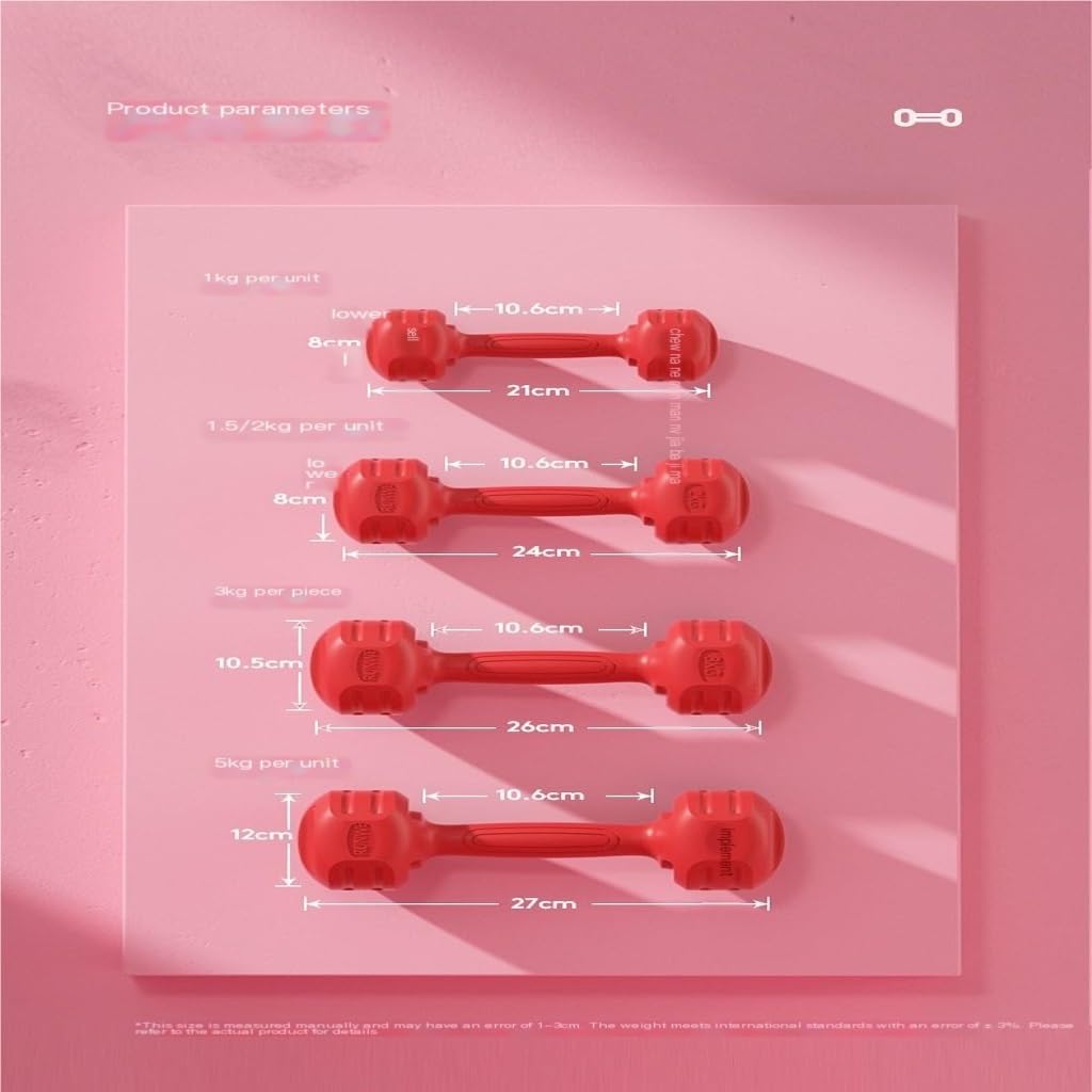 Small Dumbbells for Men & Women - 3KG Pink Fitness Dumbbells for Arm Muscle Training, Home Gym Equipment - Perfect for Home Workouts & Strength Training