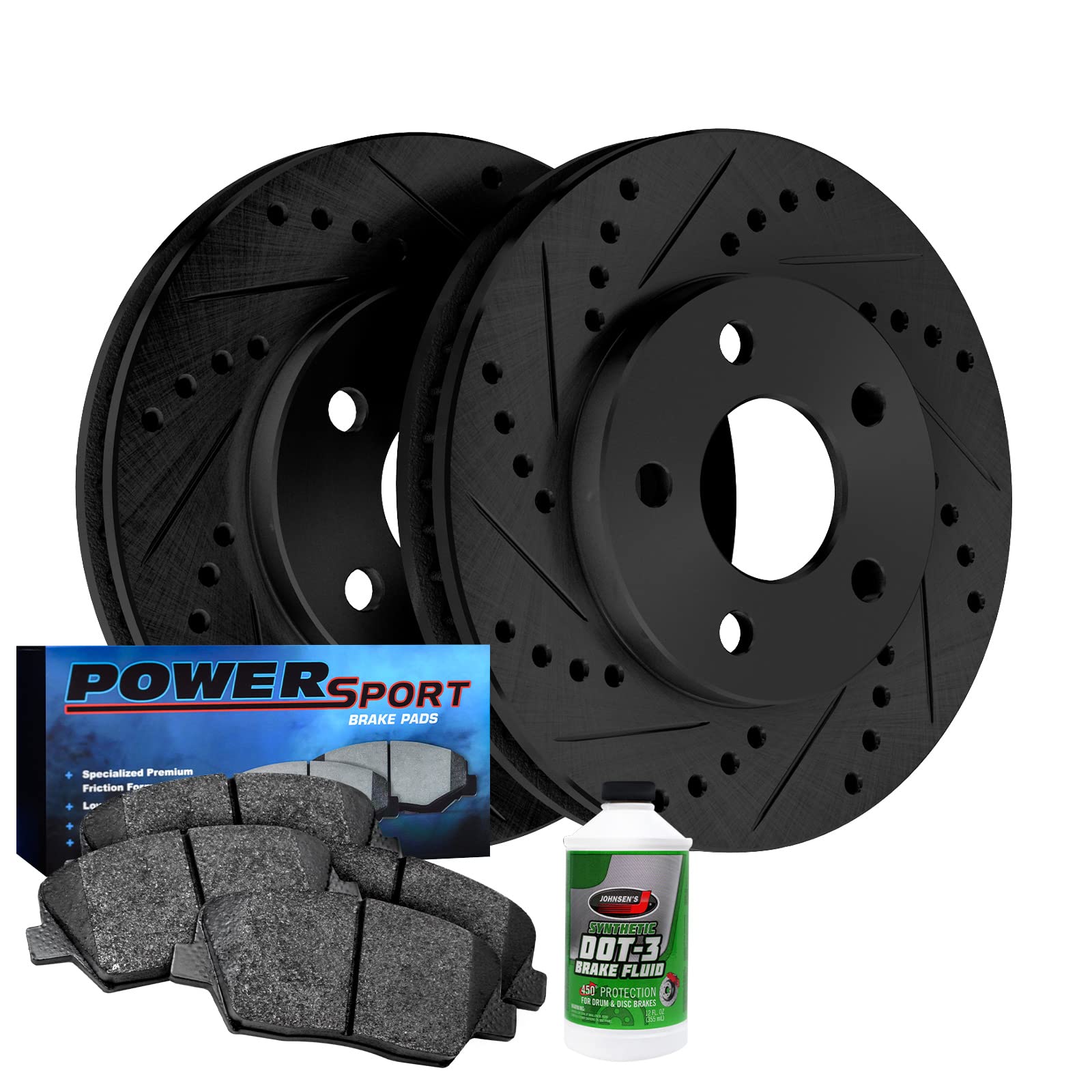 High-Performance Power Sport Rear Brake Kit - Ceramic Brake Pads & Rotors Set (BBC1.62010.02) | Durable Braking System for ATV, UTV & Motorcycles | Off-Road & Racing Use