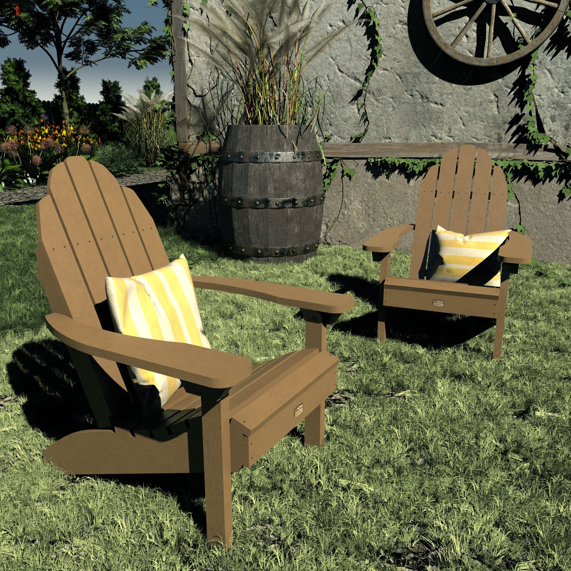 Premium Set of 2 Classic Adirondack Chairs - Durable Outdoor Patio Furniture for Garden, Deck & Backyard Relaxation