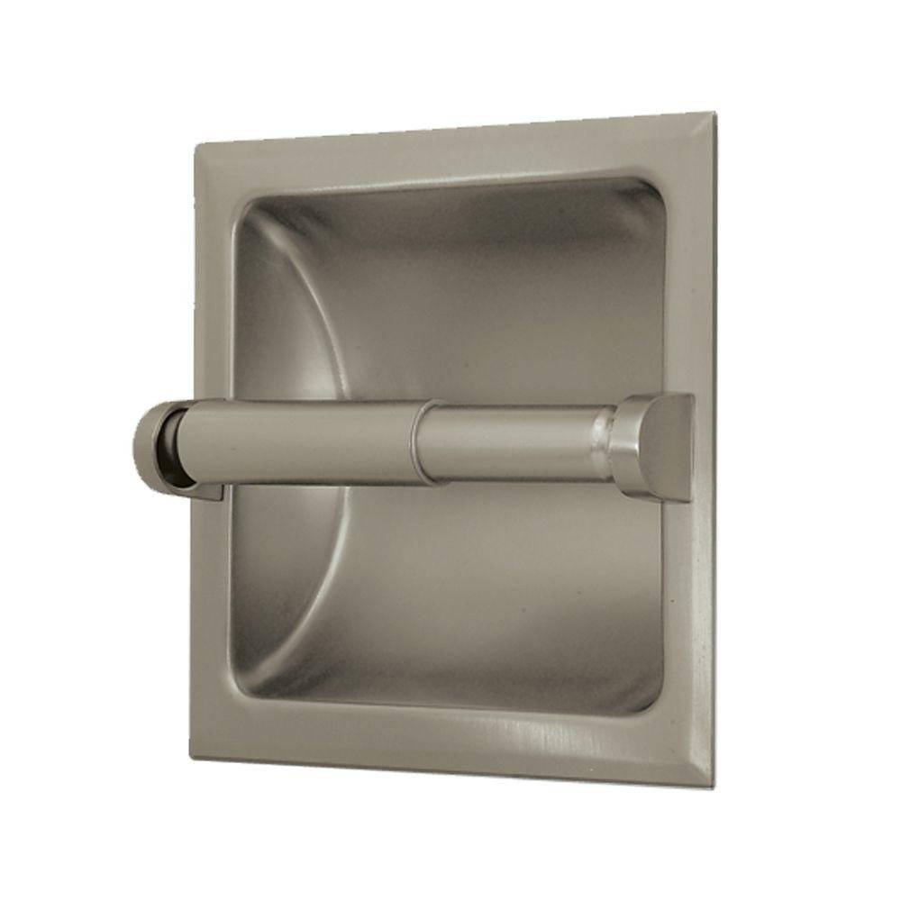 Gatco 780 Recessed Toilet Paper Holder - Satin Nickel Finish, Wall Mounted 6.25