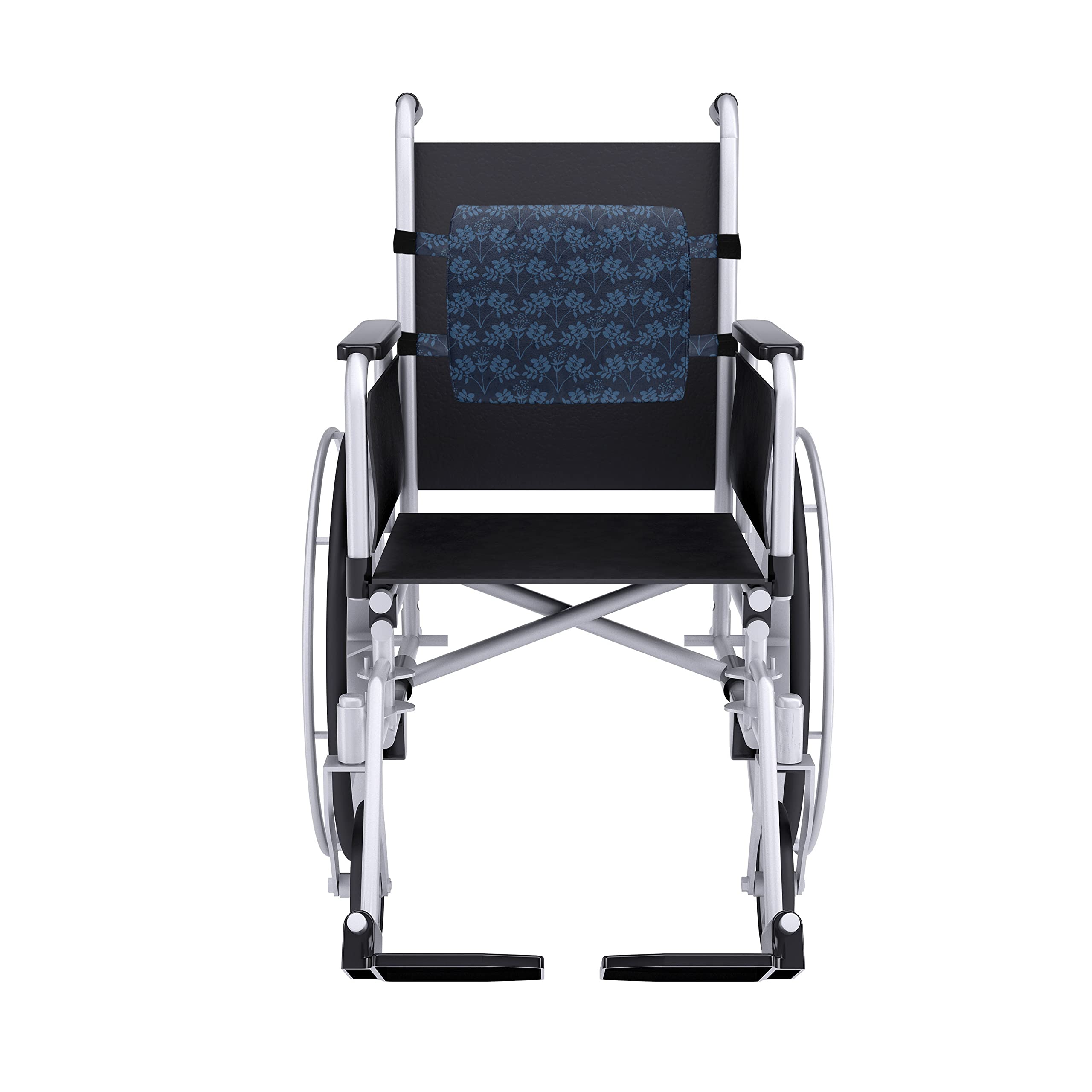 Ambesonne Indigo Lumbar Support Pillow for Office Chair & Car Seat - High Density Foam Back Cushion with Ocean Inspired Botanical Floral Print, 14
