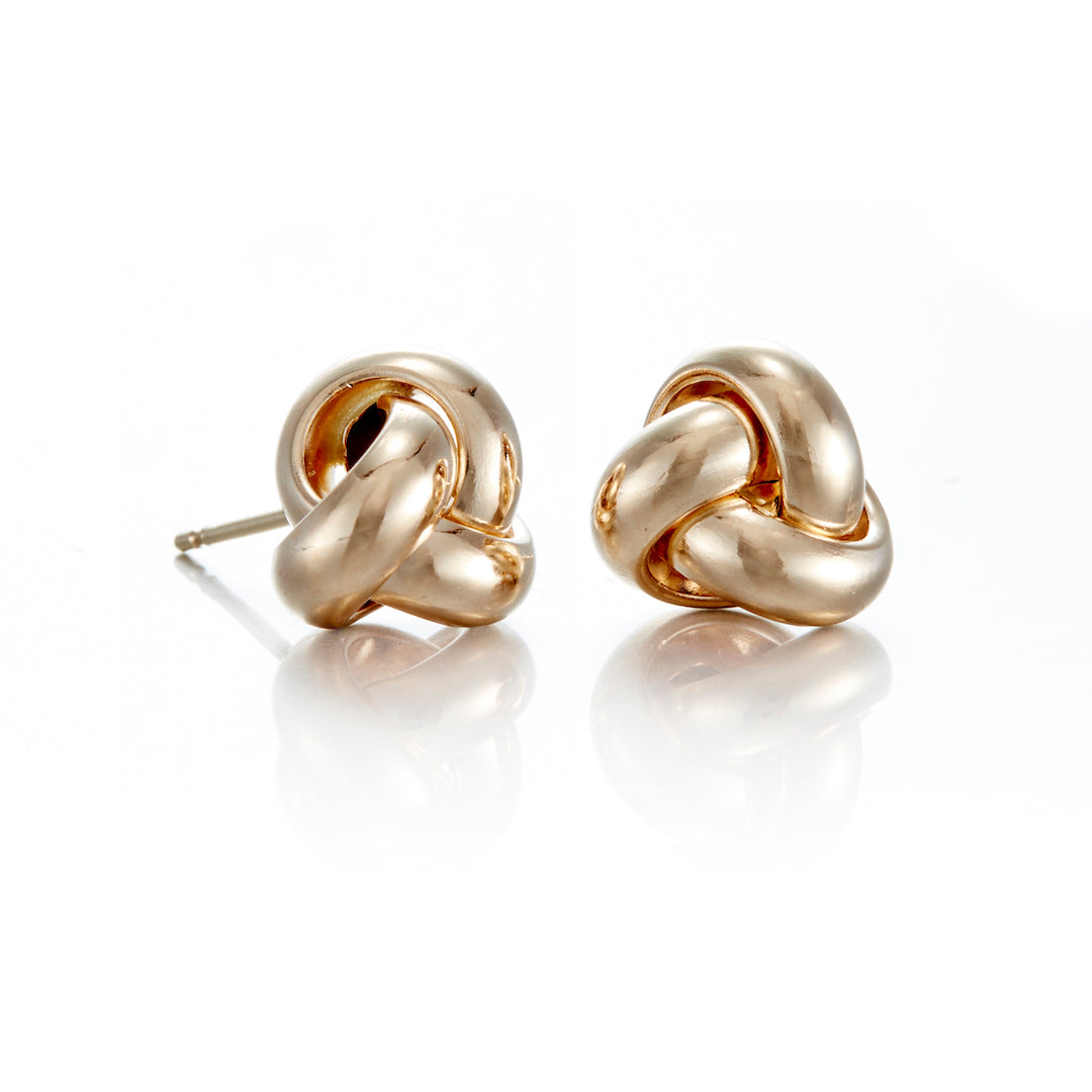 14K Gold Triple Knot Earrings for Women - Dainty Stud Earrings for Everyday Wear - Perfect Gift for Her, Birthday, Anniversary, Valentine's Day - Ideal for Office, Date Night, and Special Occasions