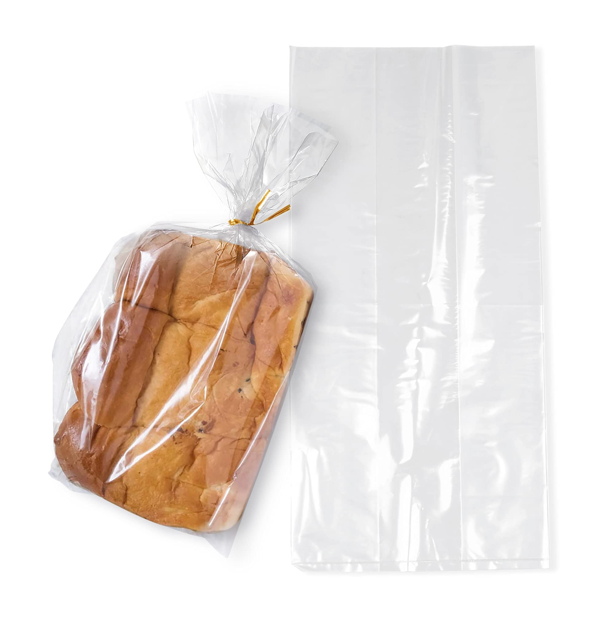APQ 2000 Pack Clear Gusseted Poly Bakery Bread Bags 4x2x8 Inches - 0.65 Mil Thick Food-Grade Polyethylene Bags for Home Baking, Commercial Bakeries & Food Industry | Perfect for Bread, Pastries, Cookies & Baked Goods Storage