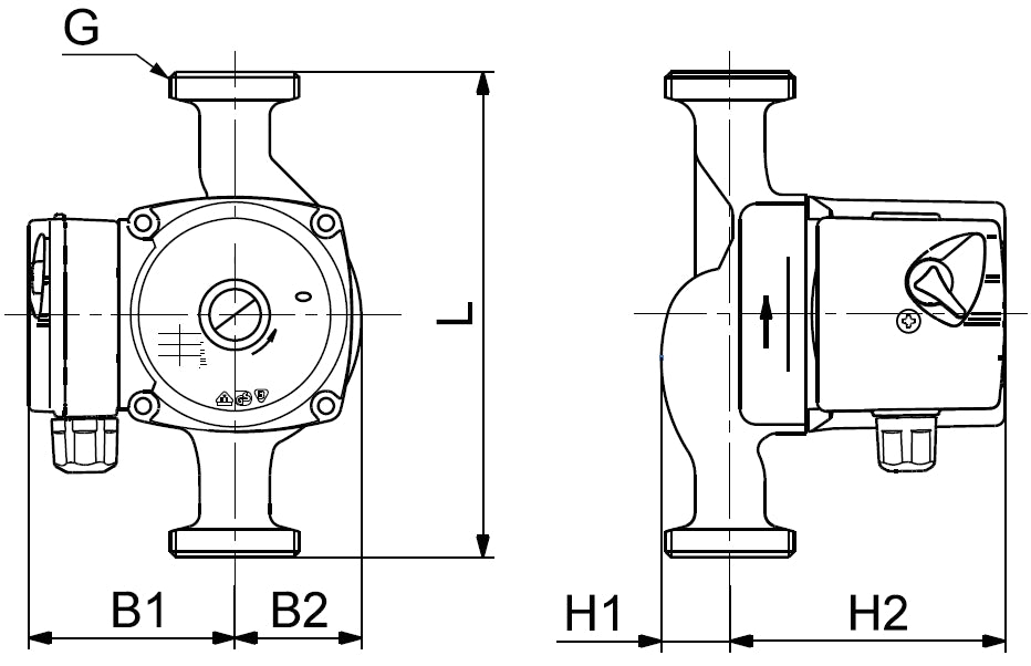 High-Efficiency Circulator Pump for Hot Water - Heavy Duty for Large Homes & Commercial Use - Perfect for Hydronic Heating & Hot Water Recirculation Systems