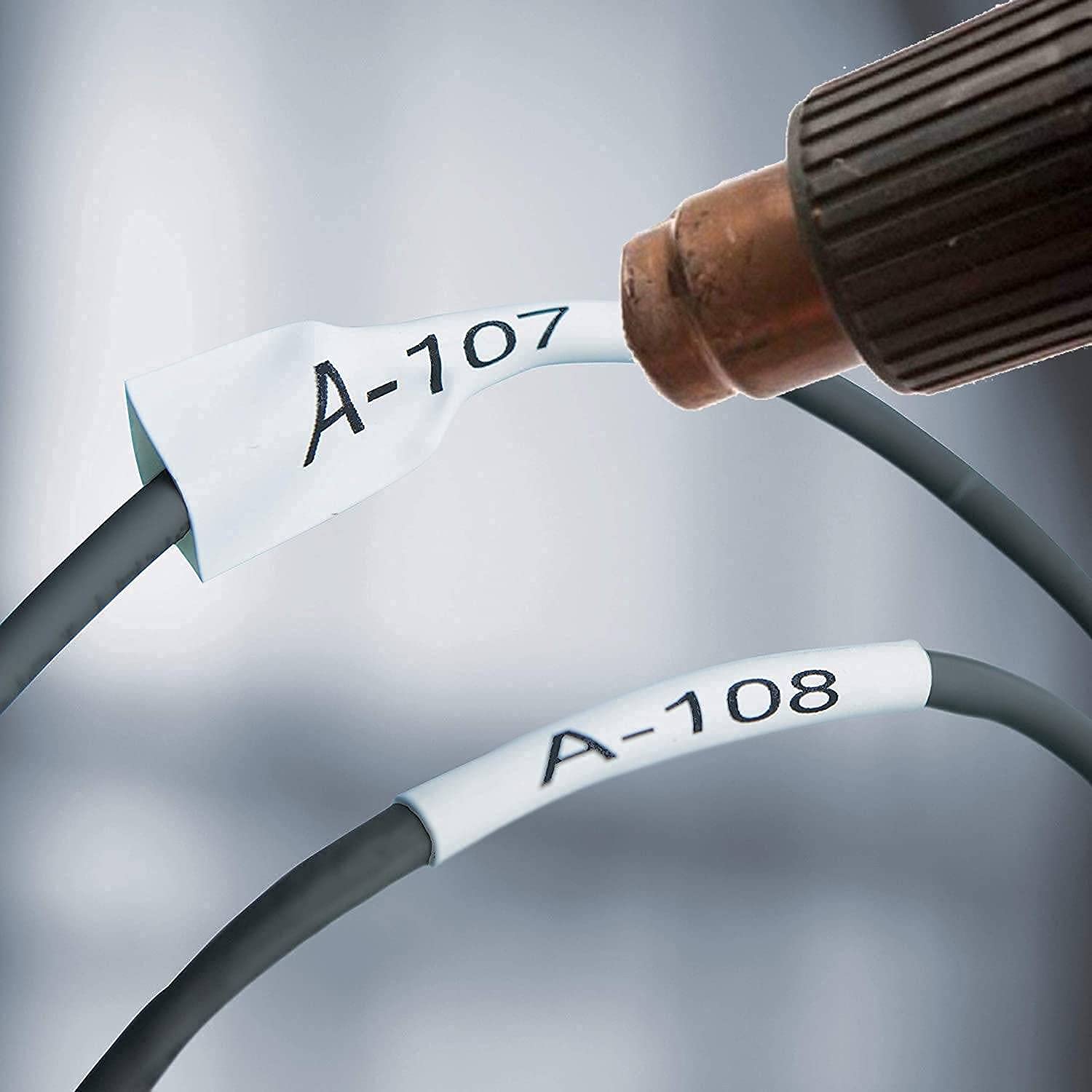 5 Pack 1/4'' Heat Shrink Tape & 5 Pack 1/2'' Flexible Nylon Tape - Compatible with Dymo Rhino Label Makers - Perfect for Cable Labeling, Wire Identification & Industrial Organization