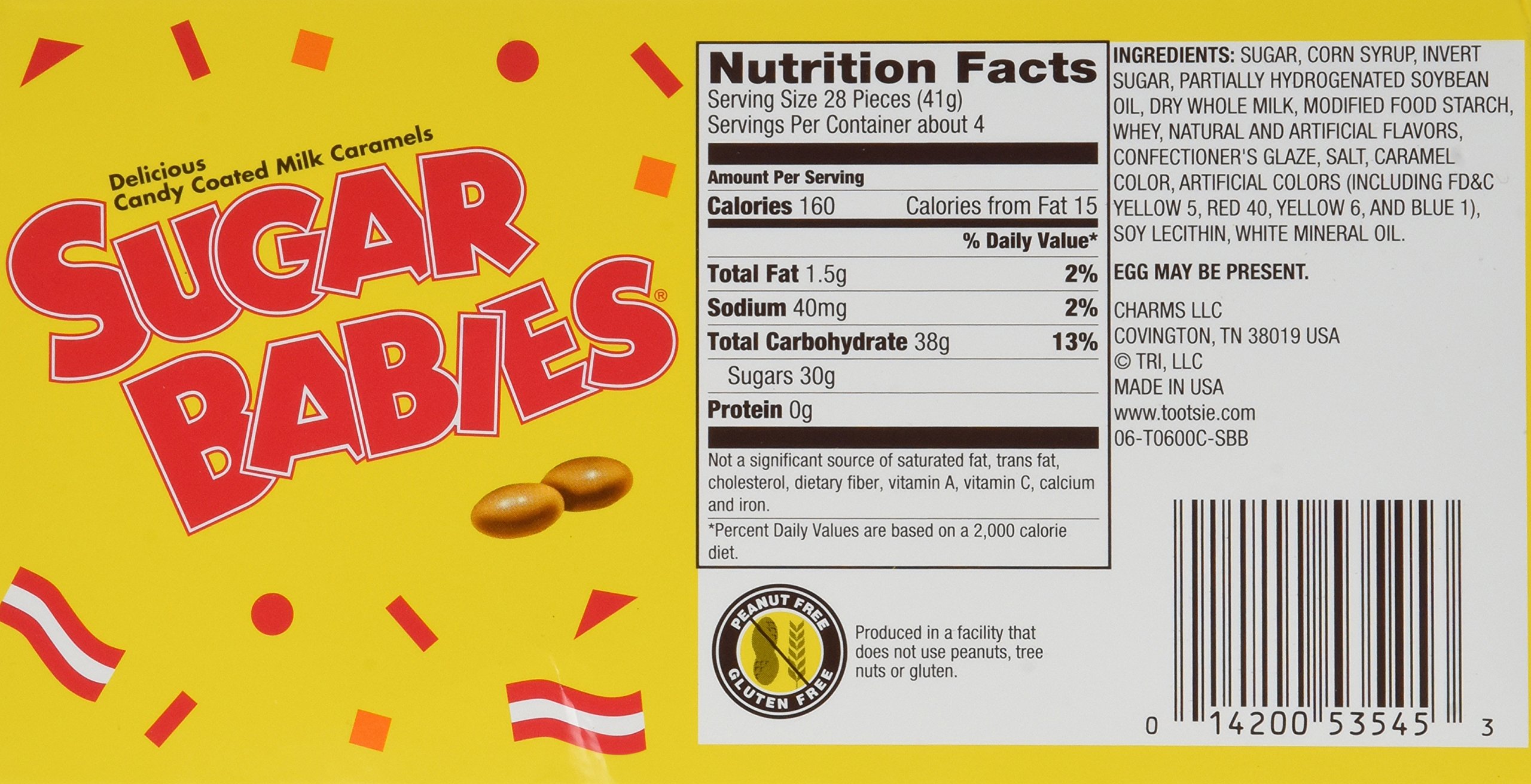 Pack of 2 Sugar Babies Milk Caramels Candy (6 Oz Each) - Classic Soft Caramel Candy for Halloween, Movie Nights & Party Favors