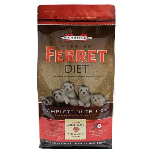 Premium Marshall Ferret Food - High Protein Diet for Ferrets, 4lb Bag - Ideal for Adult & Growing Ferrets at Home or Breeding