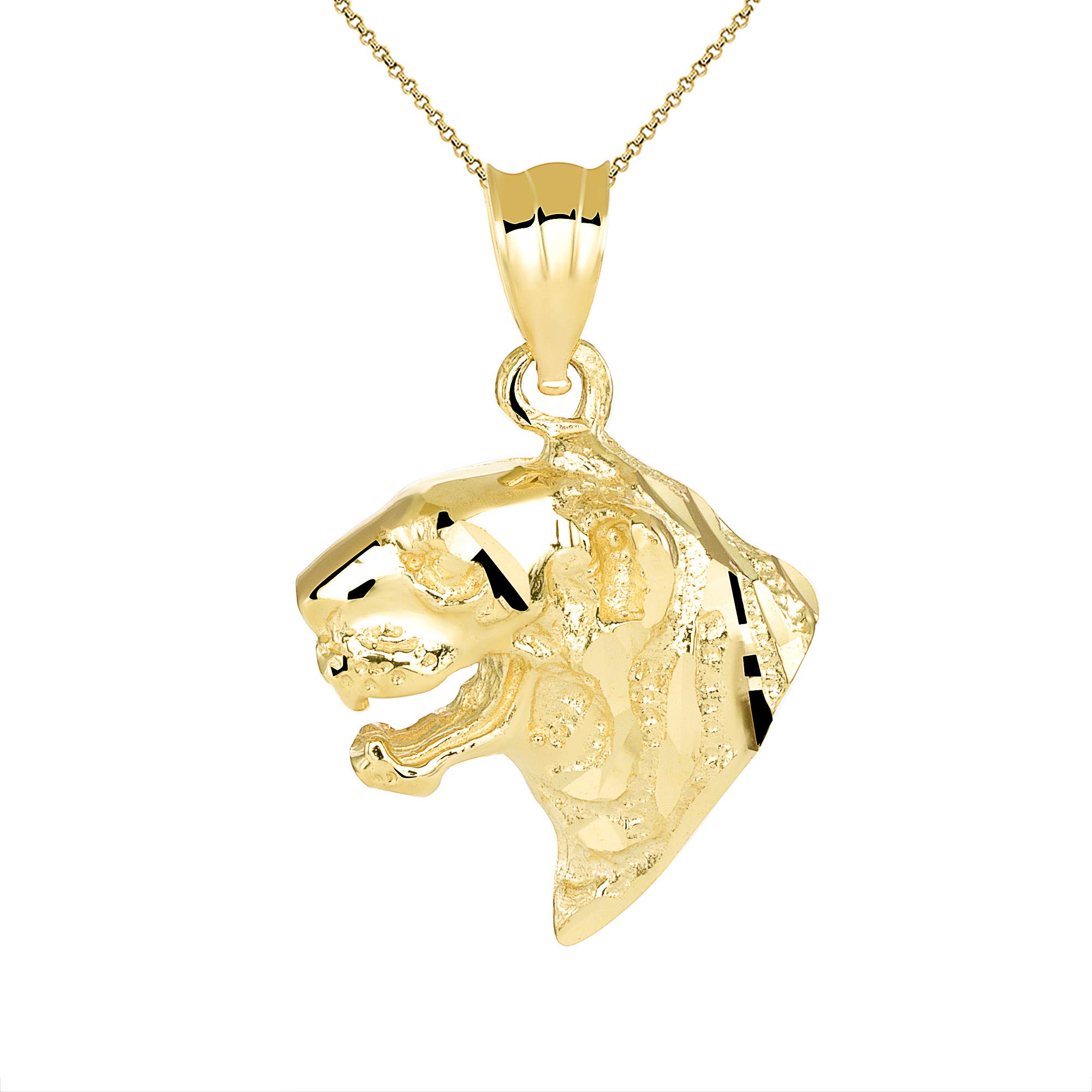 14K Gold Tiger Head Charm Pendant Necklace for Women - Elegant Animal Jewelry Gift for Birthday, Anniversary & Special Occasions