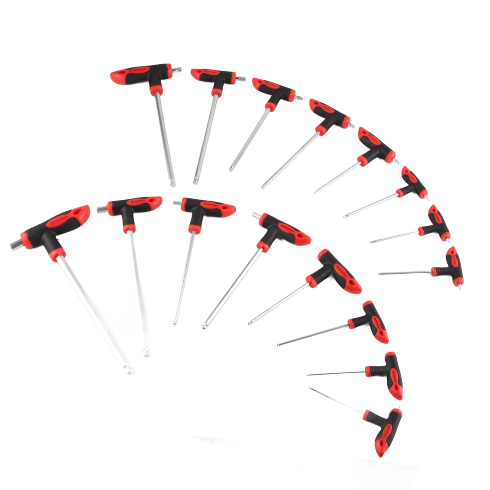 16-Piece T-Handle Hex Wrench Set with Ball End & Star Keys - Metric & SAE Sizes for Car Repair, Bike Maintenance & DIY Projects - Durable Hand Tools for Mechanics & Home Improvement