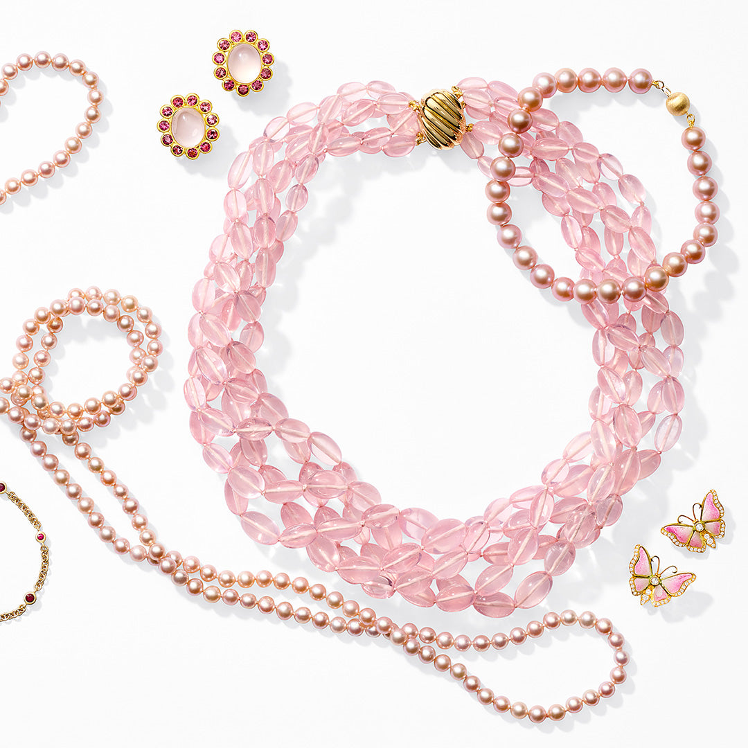 Rose Quartz Five Strand Twist Necklace - Healing Crystal Jewelry for Women, Chakra Balancing & Spiritual Energy - Perfect for Meditation, Yoga & Everyday Wear