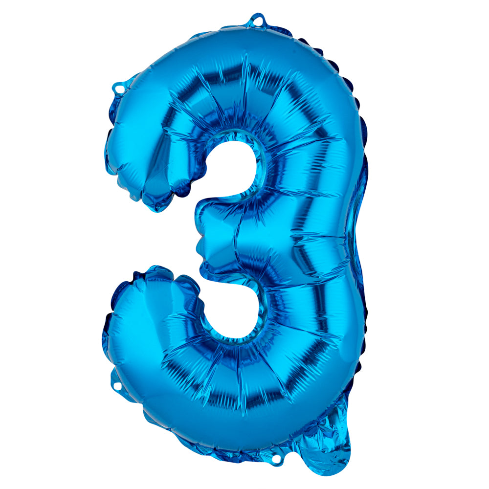 Balloonify Blue Mylar Number 3 Balloon - 16 Inch - 1 Count Box - Perfect for Birthday Parties, Baby Showers & Anniversary Celebrations
