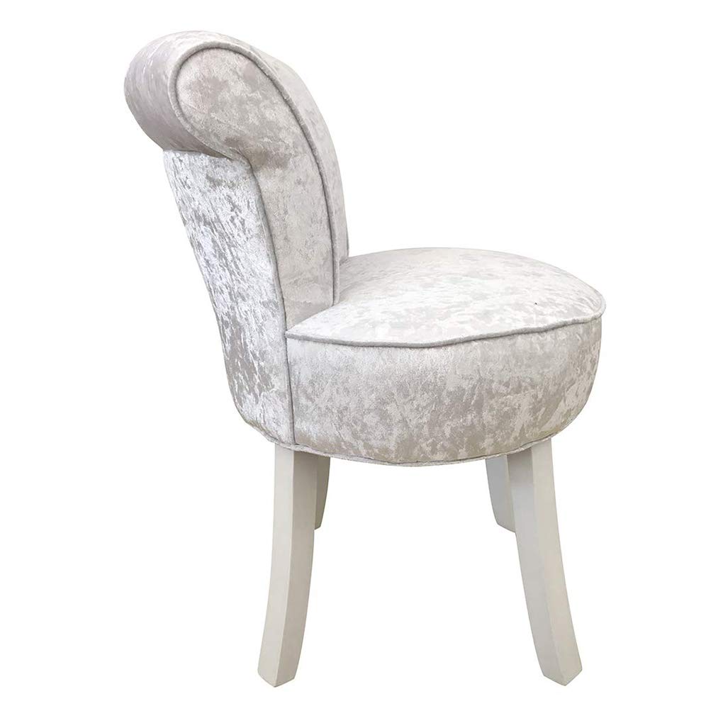 Luxury Velvet Vanity Bench with High Back & Solid Wood Legs - Padded Makeup Stool, Baroque Dressing Chair for Bedroom, Boudoir & Dressing Room - Elegant Lounge Seat for Makeup, Piano & Vanity Area