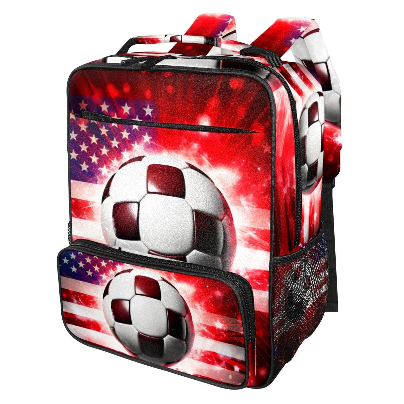 American Flag Football Backpack for Women & Men - Durable Travel Backpack for Sports, School & Outdoor Adventures