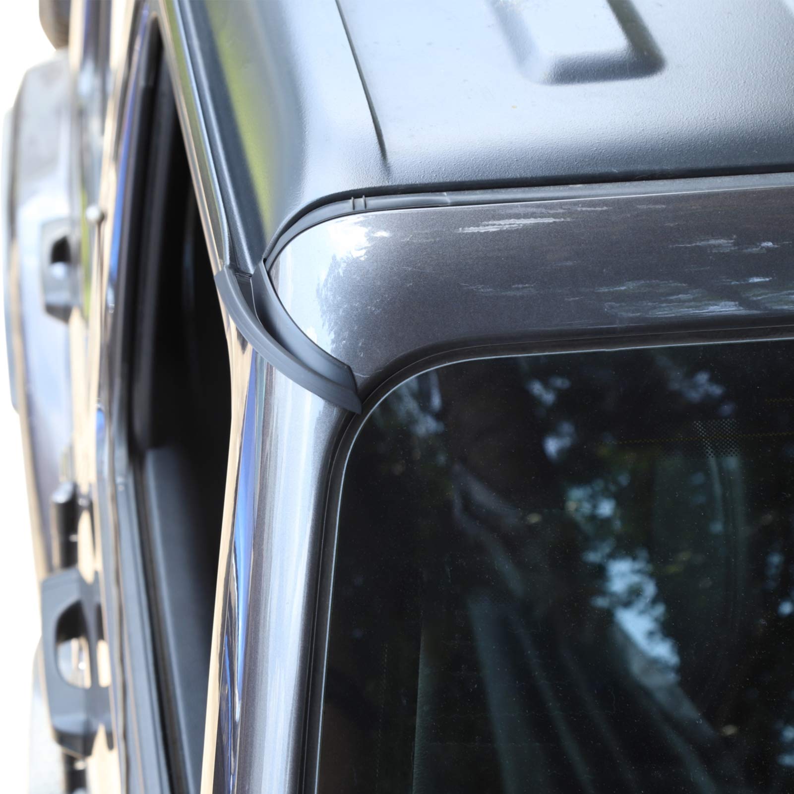 JeCar ABS Hardtop Rain Diverter & Drip Rail Extension - Waterproof Rain Gutter Accessories for Jeep Wrangler JL/JLU (2018-2023) & Gladiator JT (2020-2023) - 1 Pair - Perfect for Off-Roading & Heavy Rain Protection