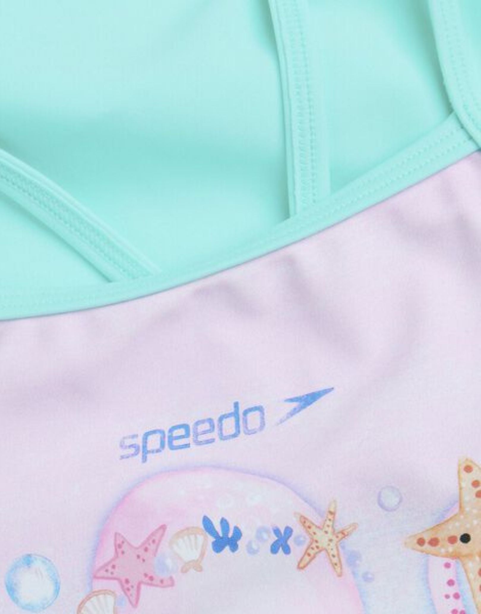 Girls' Digital Print Thinstrap Swimsuit - Pink & Mint Two-Tone Design for Toddler Beachwear, Pool Party & Summer Vacation