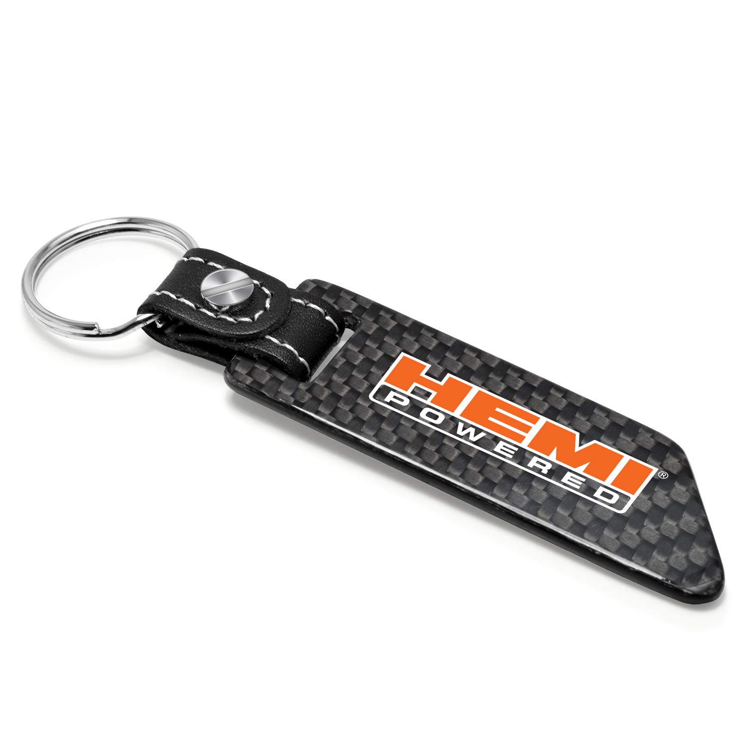 HEMI Powered 100% Real Carbon Fiber Blade Style Keychain with Black Leather Strap - Perfect for Car Keys, Gift for Car Enthusiasts & Automotive Lovers