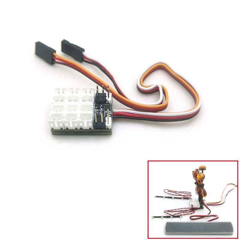 Degree LED Light Controller System for 1/14 RC Tractor & Dumper Trucks - Remote Control Construction Vehicle Lights for DIY Models | Perfect for Night Operations & Realistic Construction Site Scenes