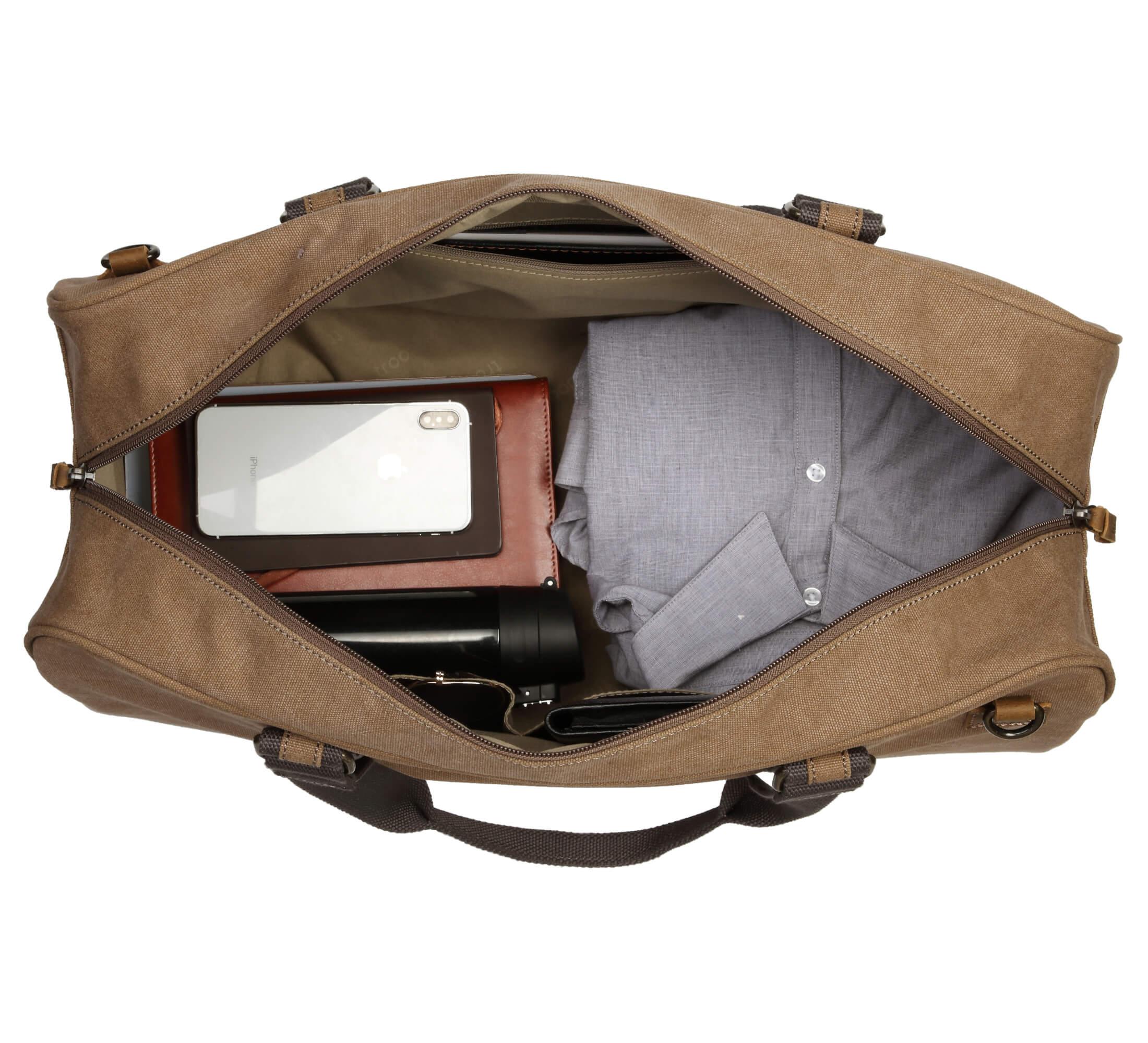 TRP0389 Troop London Classic Canvas Travel Duffel Bag - Large Waterproof Holdall for Gym, Weekend Getaways & Air Travel | Durable Carry-On Luggage for Men & Women