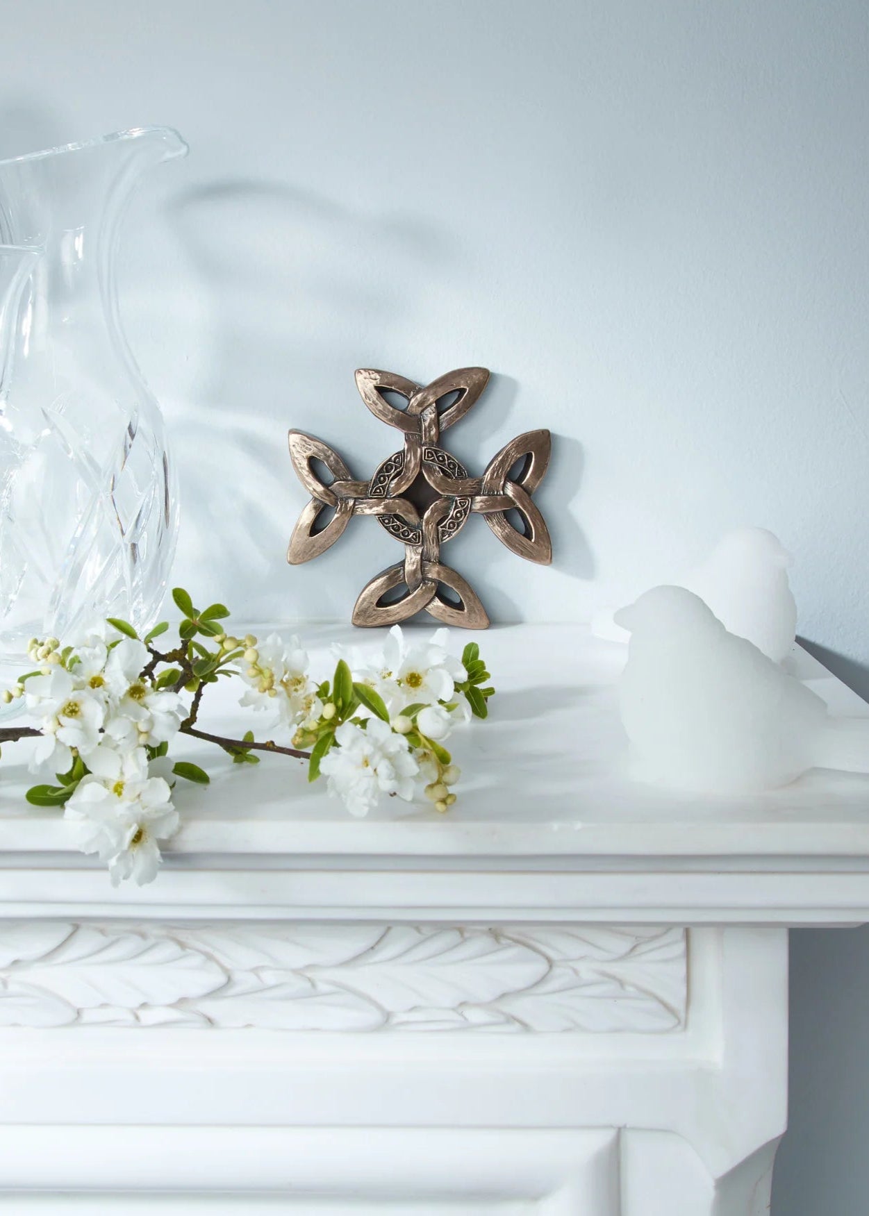 Celtic Creation Cross Wall Decor - Handcrafted Wooden Cross Art for Home & Church - Perfect for Living Room, Bedroom, and Prayer Space Decor