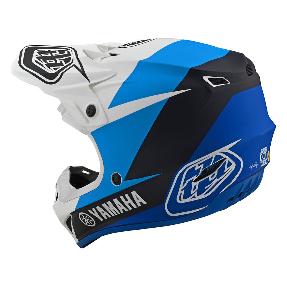 Youth SE4 Polyacrylite Helmet TLD Yamaha L4 White/Blue - Lightweight Motorcycle Helmet for Kids & Teens - Perfect for Motocross, ATV Riding and Outdoor Adventures