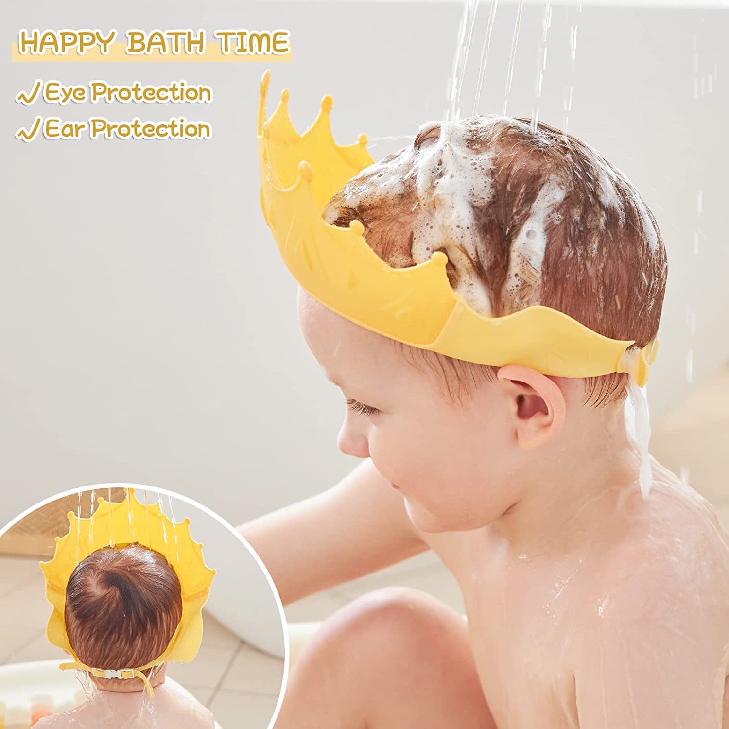 Soft Adjustable Baby Shower Cap - Waterproof Bath Visor for Toddler & Kids Hair Washing Protection | Perfect for Bath Time, Spa Day & Sensitive Skin Care