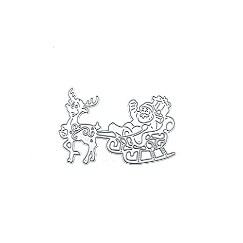 Santa Claus Sleigh Metal Die Cuts for Scrapbooking | DIY Christmas Card Making & Photo Album Decor | Holiday Craft Embossing Stencils for Festive Greeting Cards & Home Decor