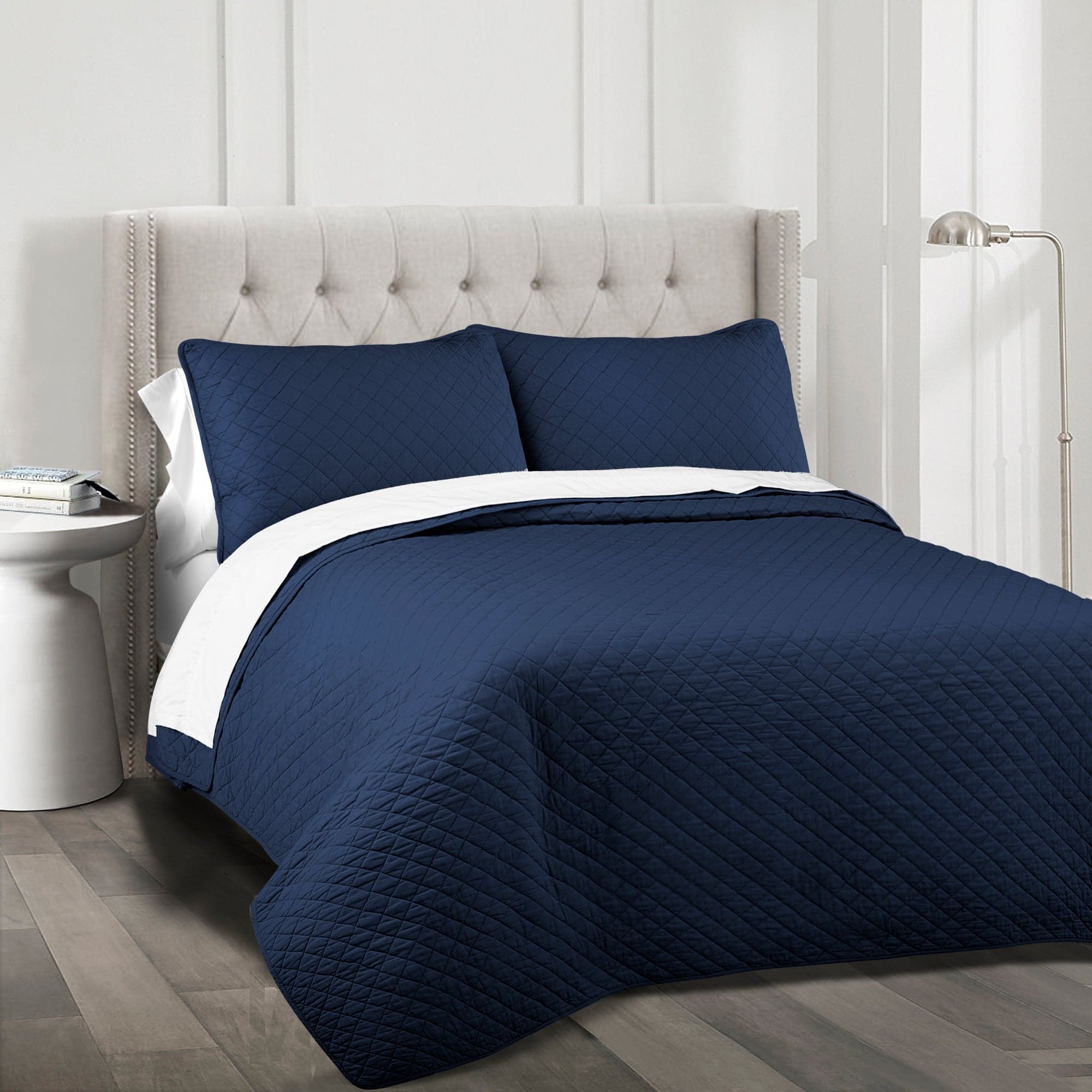 Luxury Ava Diamond Oversized Cotton Quilt Set - King Size Bedding with Soft Breathable Fabric for All Seasons | Perfect for Master Bedroom, Guest Room & Vacation Homes